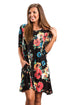 Sexy Black Floral Long Sleeve A-Line Tunic Dress